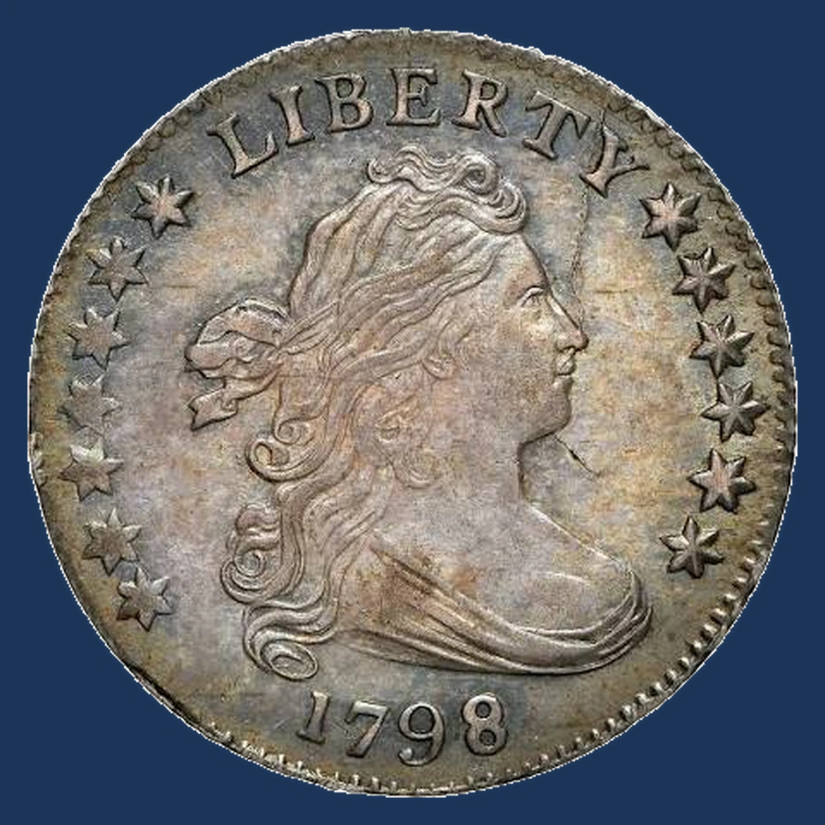 1798 Draped Bust Dime: Die Crack