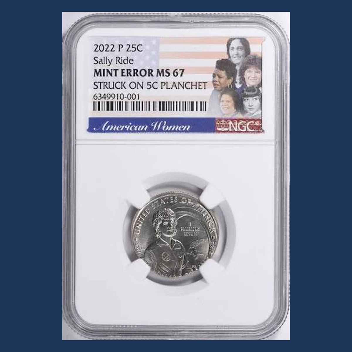 2022 Quarter: Dr. Sally Ride — Wrong Planchet / Off-Metal Strike