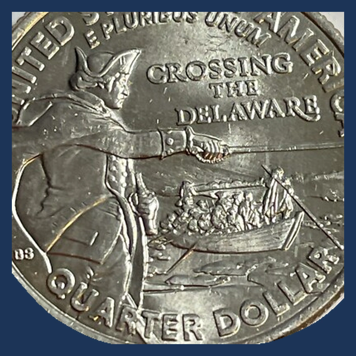 2021 Washington Crossing the Delaware Quarters: Die Gouge
