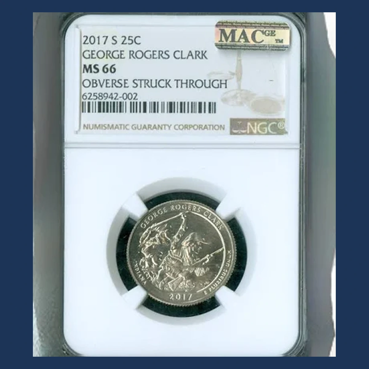 2017 Quarter: George Rogers Clark — Struck-Through Error