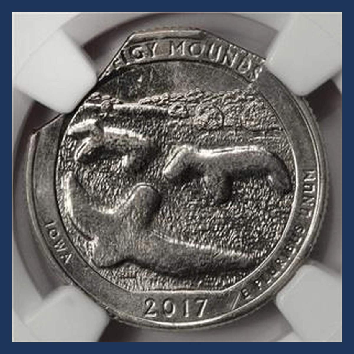 2017 Quarter: Effigy Mounds — Clipped Planchet