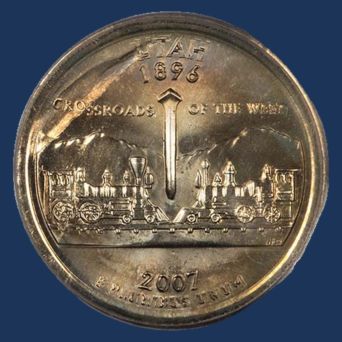 2007 Washington 50 States Quarters: Utah quarter with double striking and broadstriking