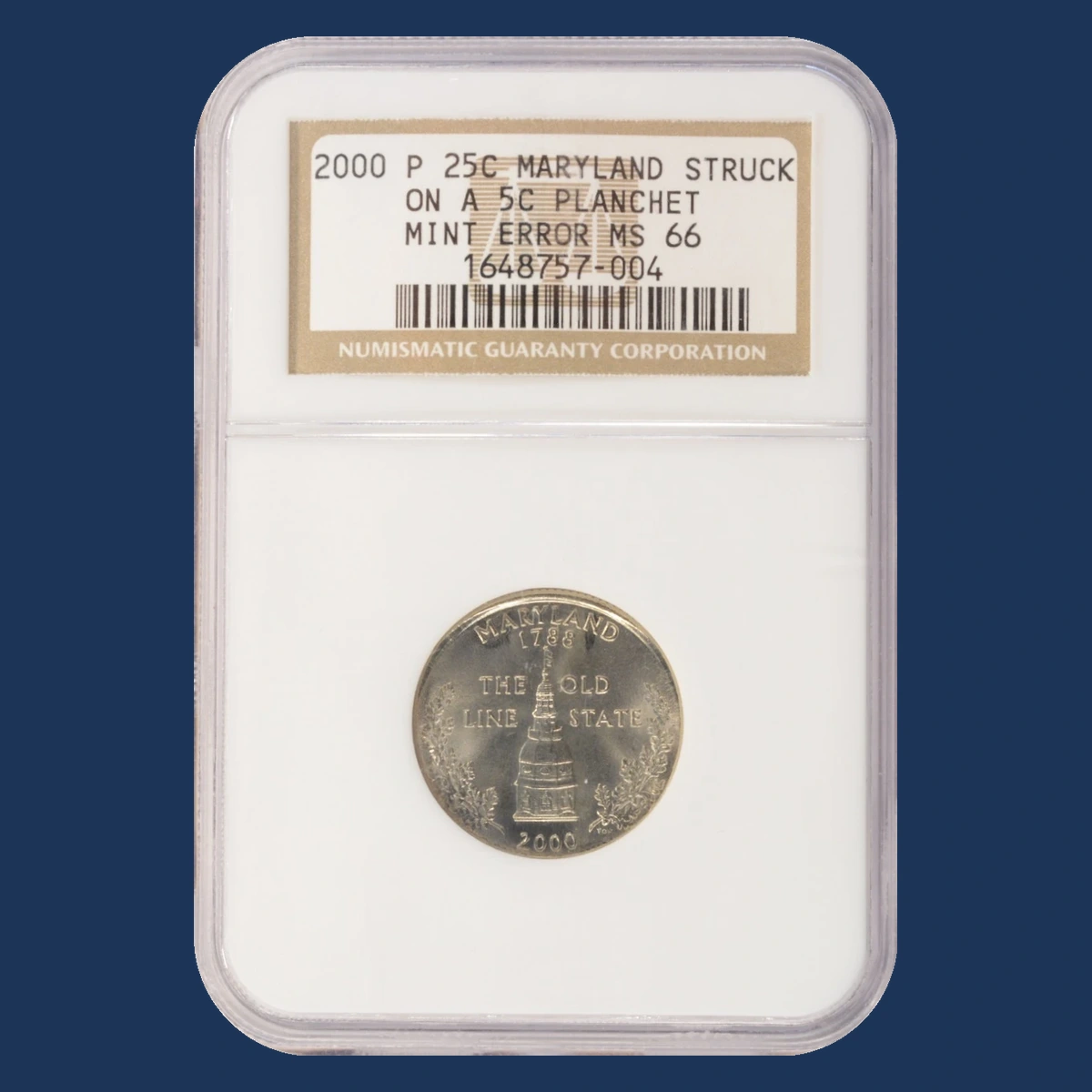 2000 Quarter: Wrong Planchet / Off-Metal Strike