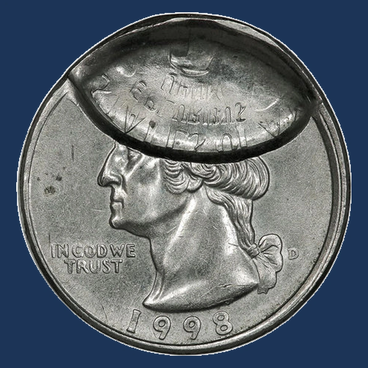 1998 Washington Quarter: partial brockage