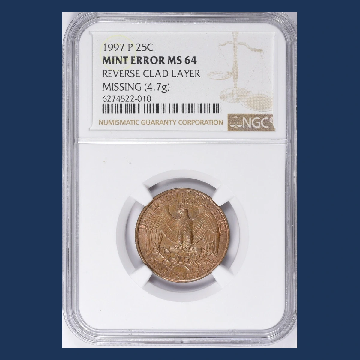 1997 Washington Quarter: Missing Clad Layer