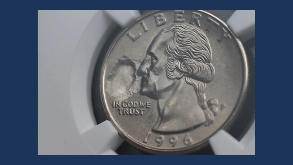 1996 Washington Quarter: Struck-Through Error