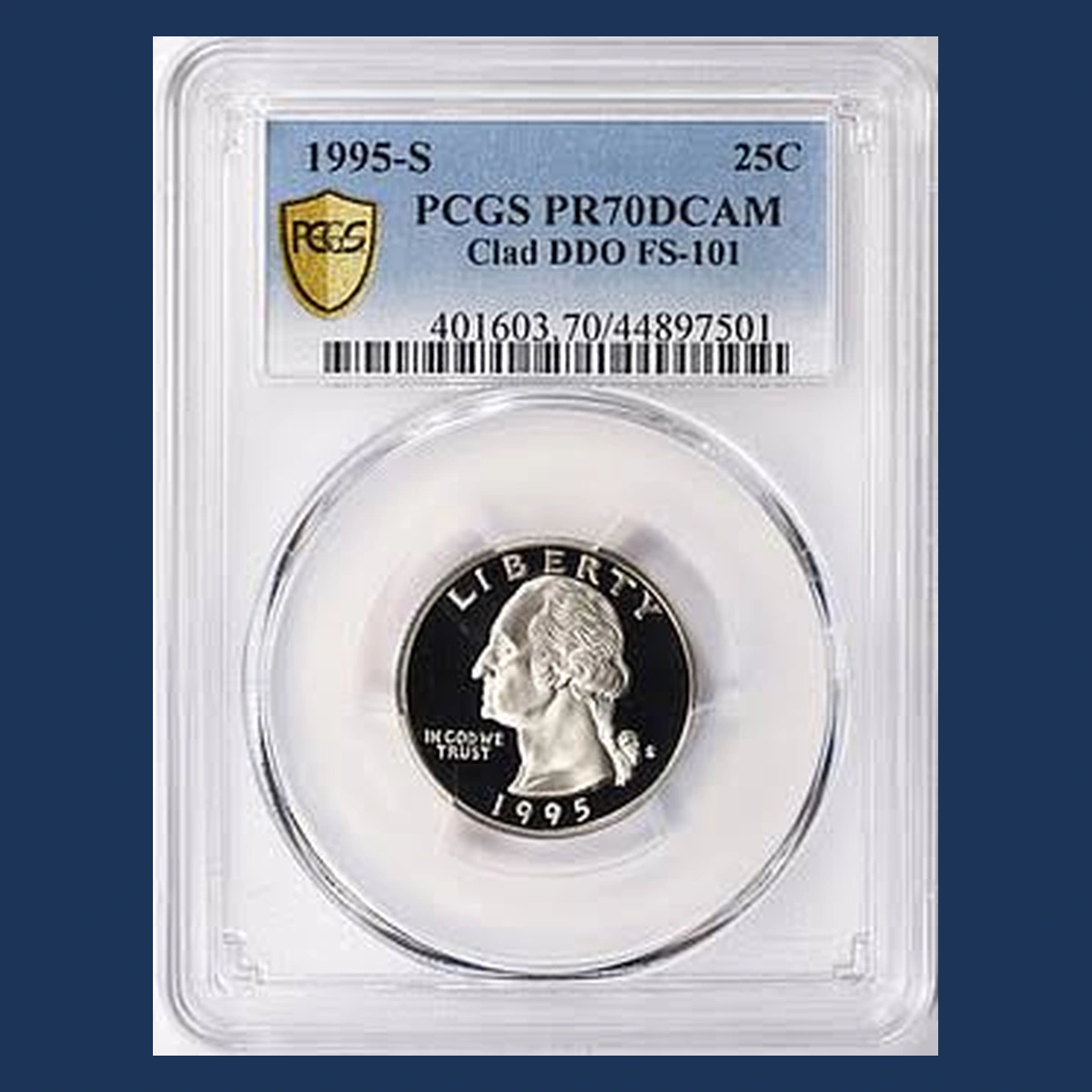 1995 Washington Quarter: Doubled Die Obverse on Clad S Proof