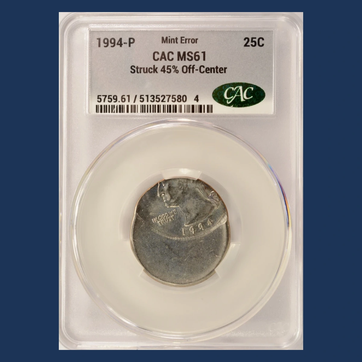 1994 Washington Quarter: Off-Center Strike