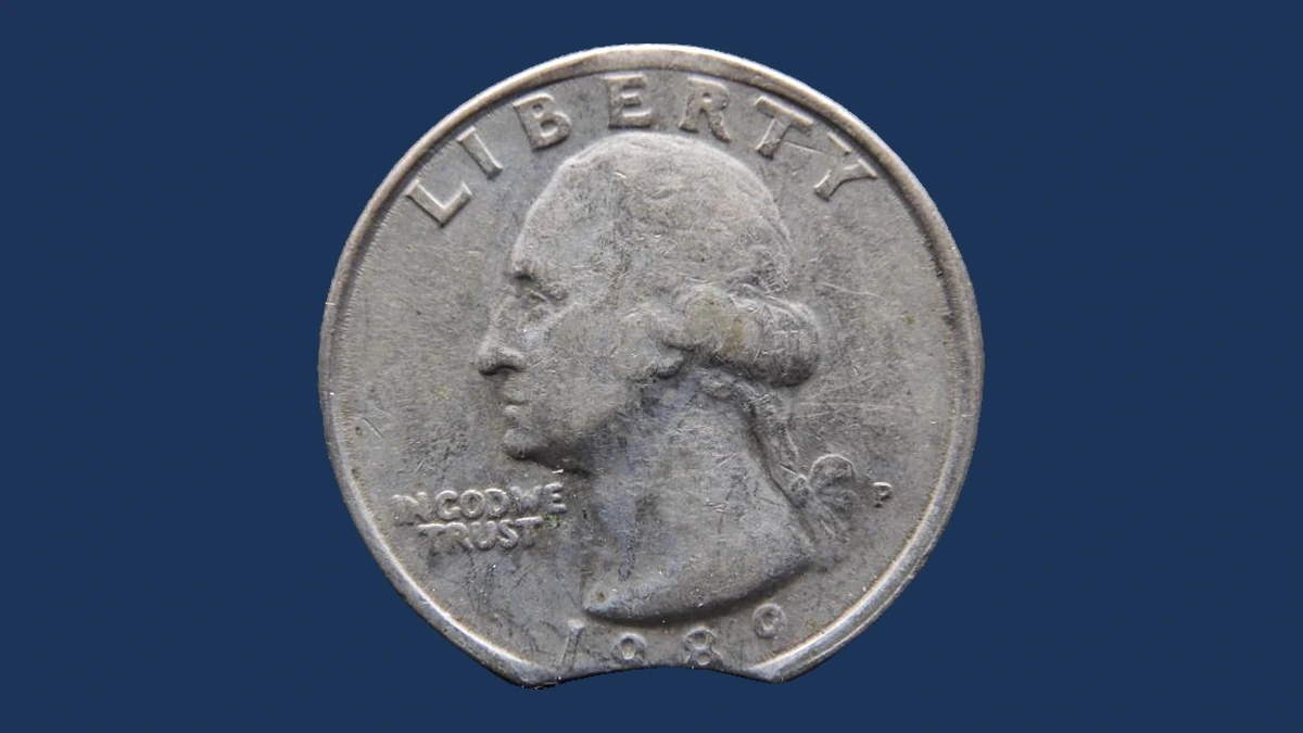 1989 Washington Quarter: Clipped Planchet