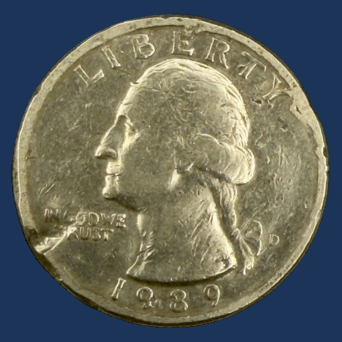 1989 Washington Quarter: Partial Collar