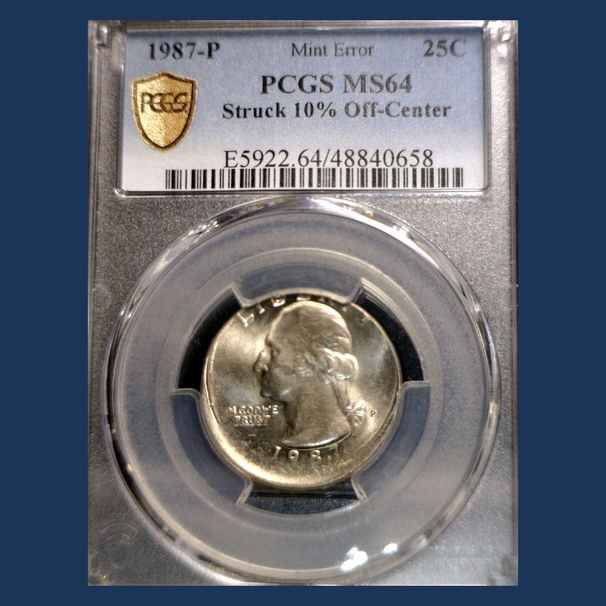 1987 Washington Quarter: Off-Center Strike