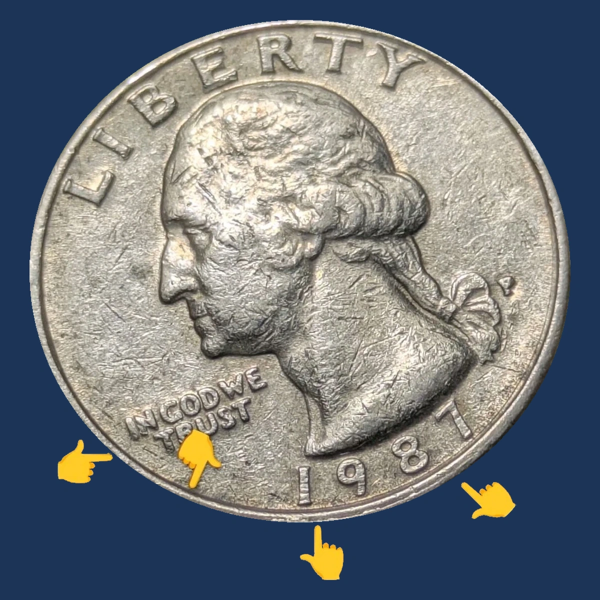 1987 Washington Quarter: Misaligned Die