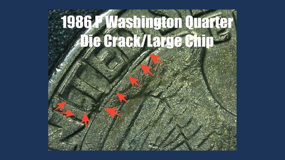 1986 Washington Quarter: Die Break