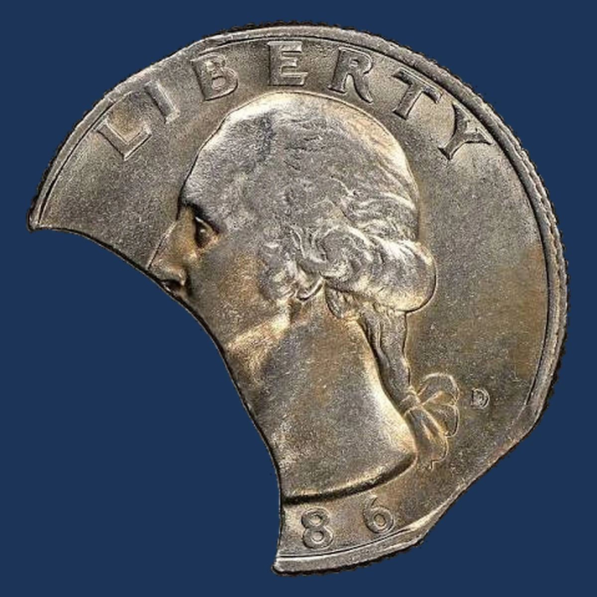 1986 Washington Quarter: Clipped Planchet
