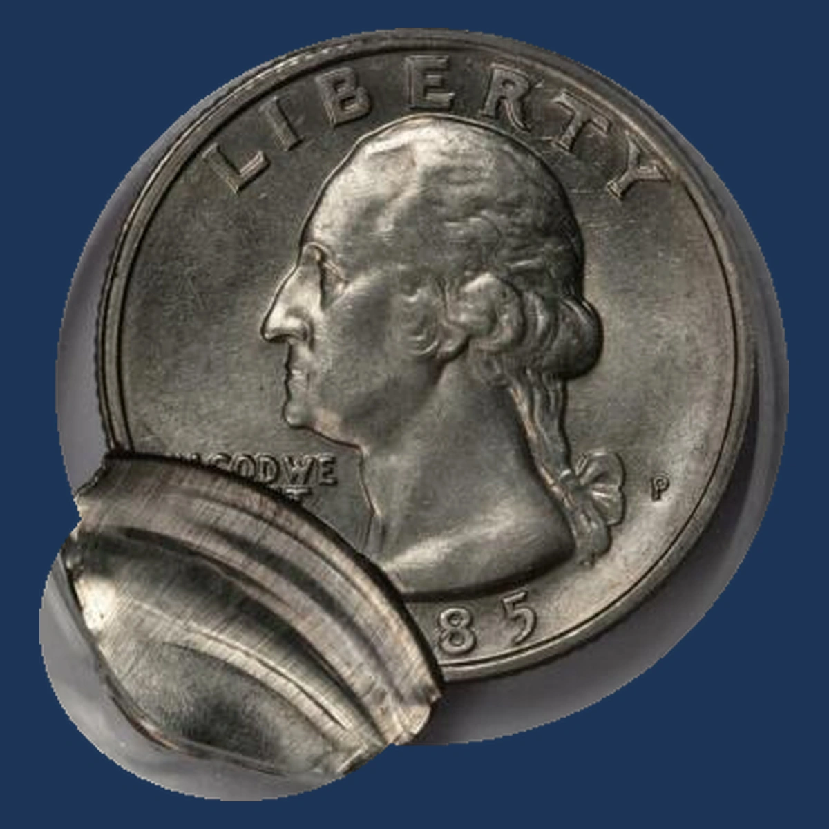 1985 Washington Quarter: Double Strike with Off-Center Second Strike