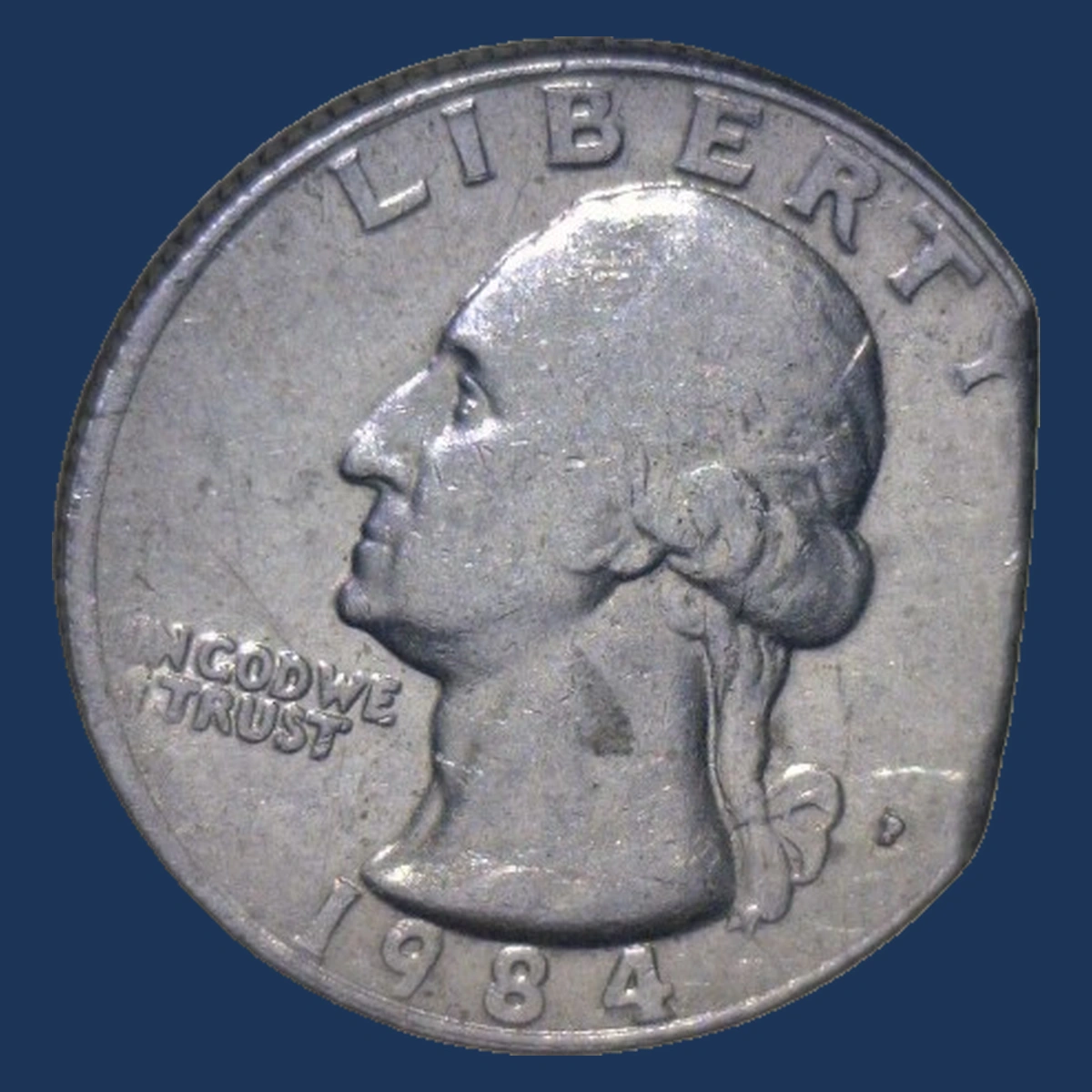 1984 Washington Quarter: Clipped Planchet