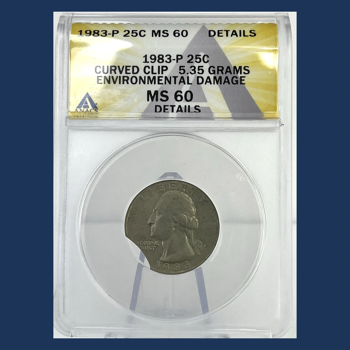 1983 Washington Quarter: Clipped Planchet