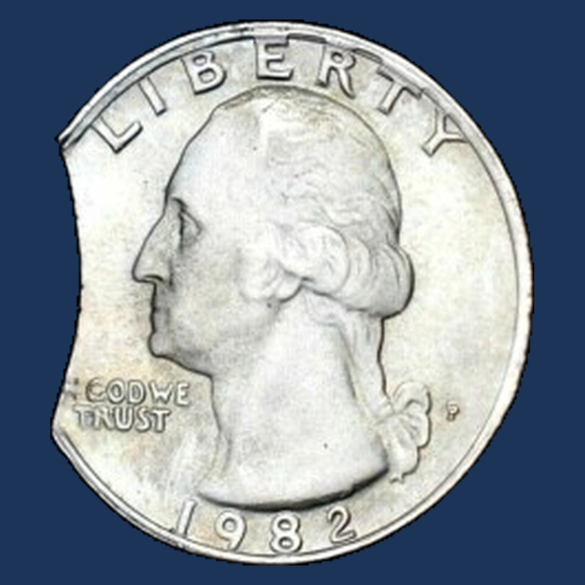 1982 Washington Quarter: Clipped Planchet