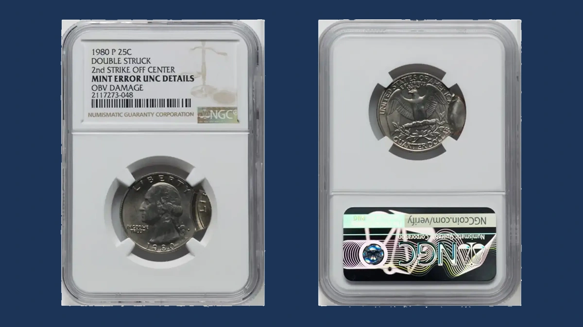 1980 Washington Quarter: Off-Center Strike
