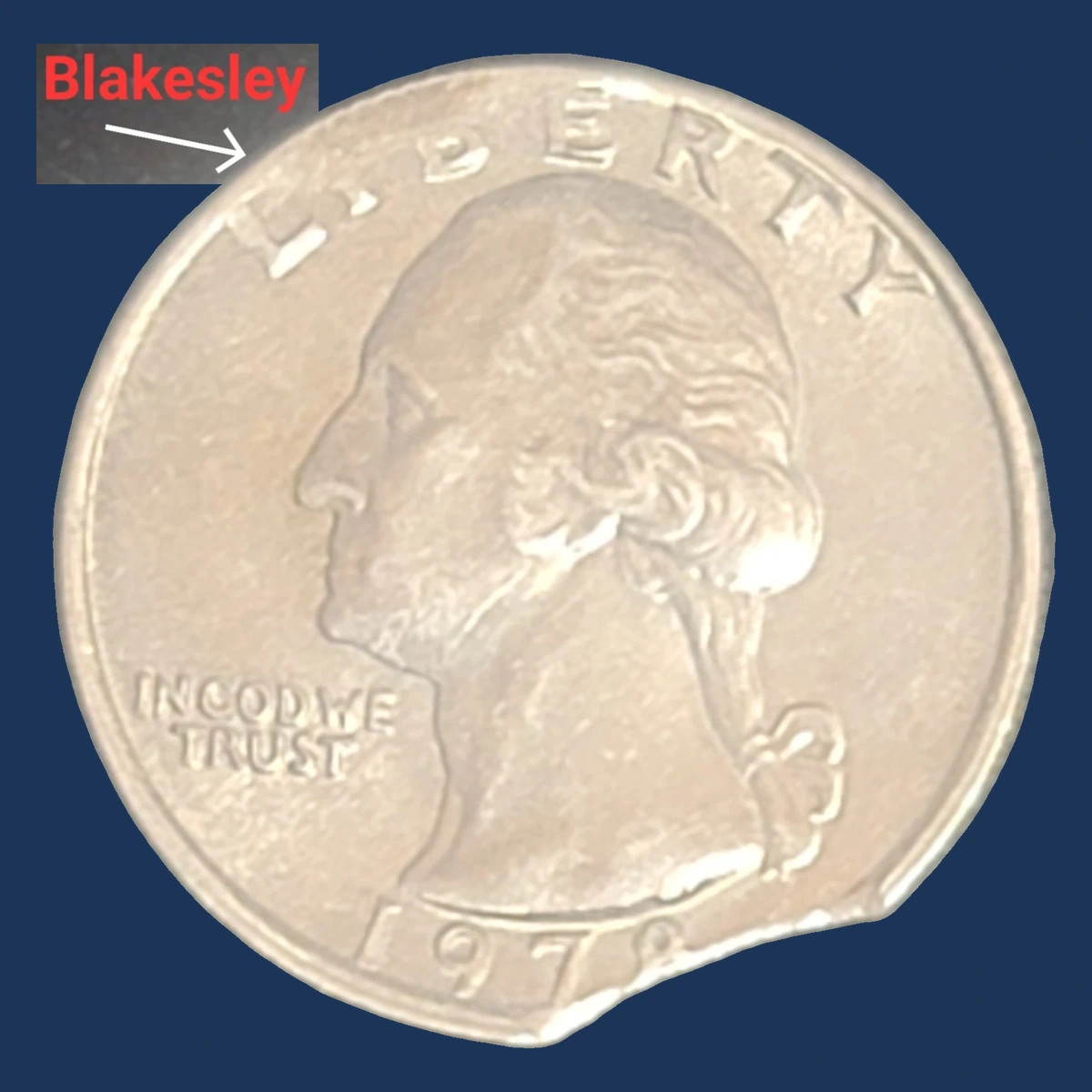 1978 Washington Quarter: Clipped Planchet