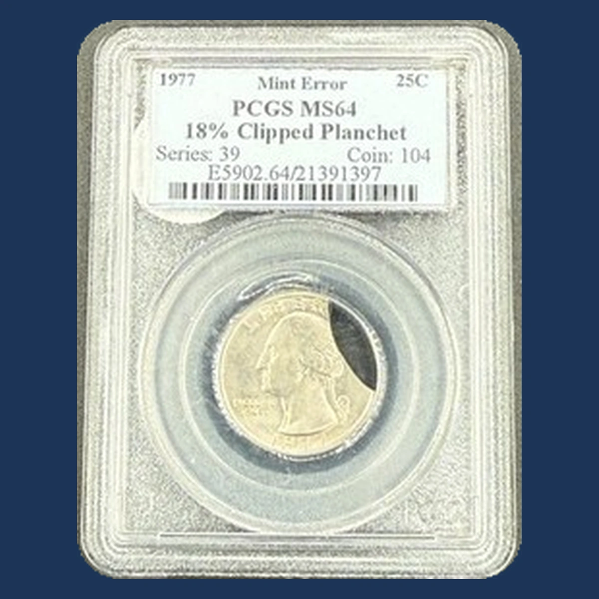 1977 Washington Quarter: Clipped Planchet