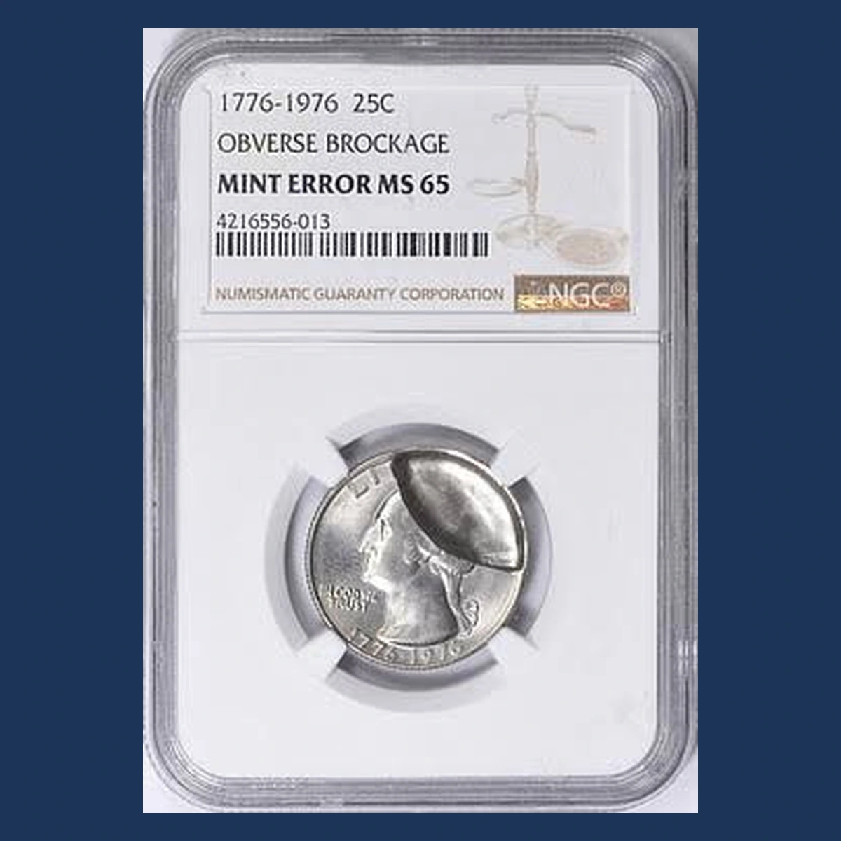 1976 Washington Quarter: Brockage