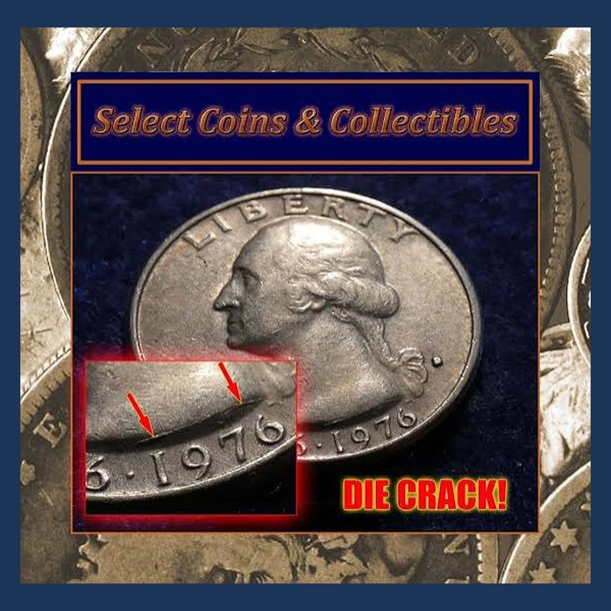 1976 Washington Quarter: Die Crack / Die Chip