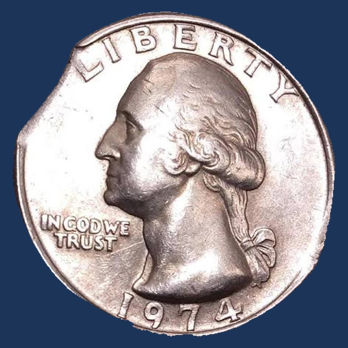 1974 Washington Quarter: Clipped Planchet