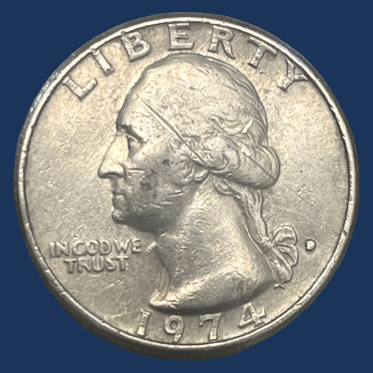1974 Washington Quarter: Die Crack / Die Chip