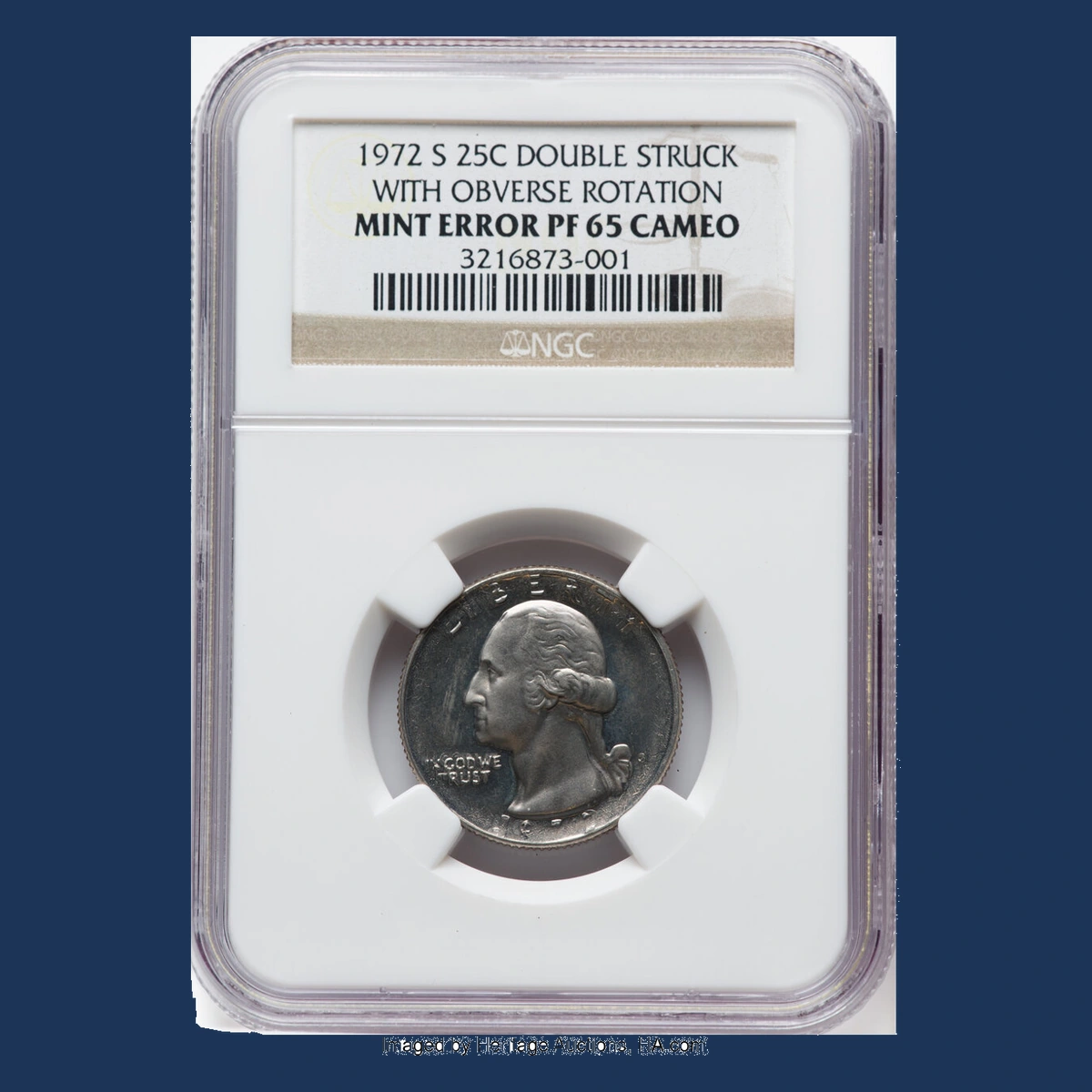 1972 Washington Quarter: Proof Double Strike with Obverse Rotation