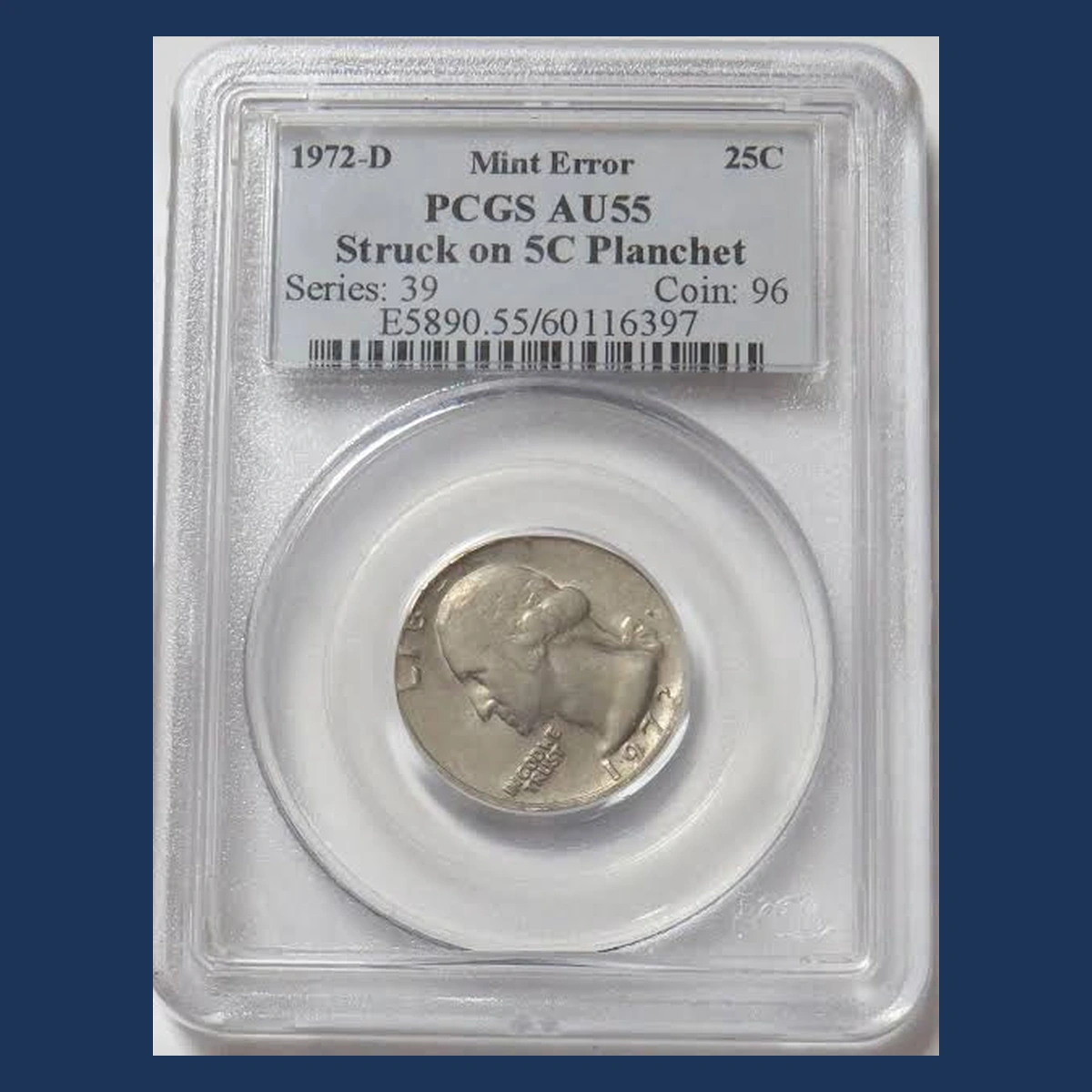 1972 Washington Quarter: Struck on a Nickel Planchet