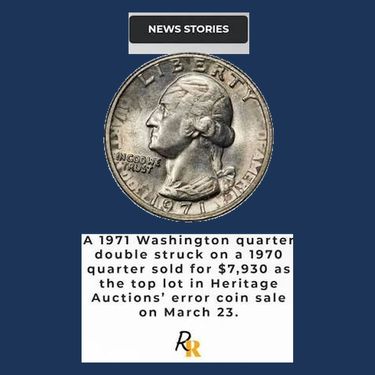 1971 Washington Quarter: Struck over a 1970 Quarter