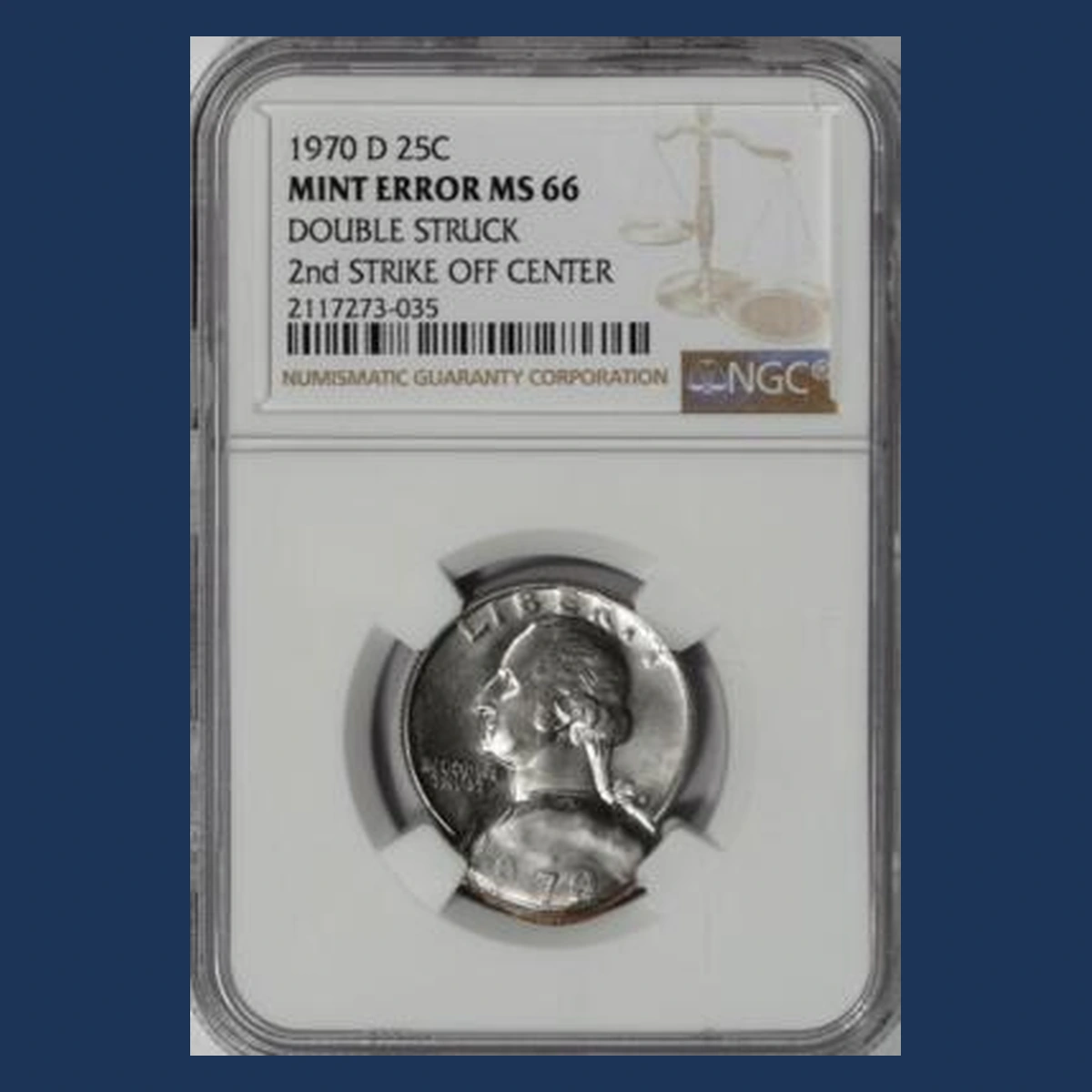 1970 Washington Quarter: Off-Center Strike