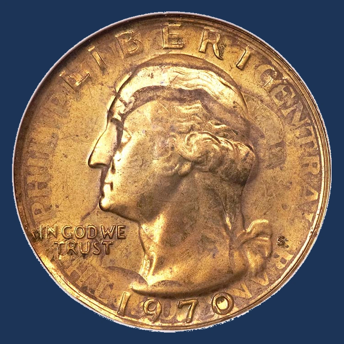 1970 Washington Quarter: proof overstruck on a finished Philippine coin