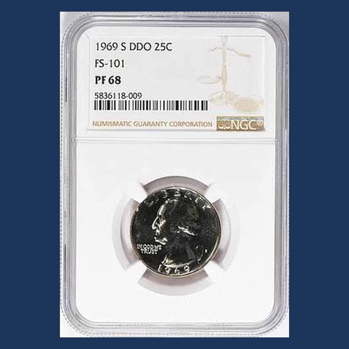 1969 Washington Quarter: Doubled Die Obverse