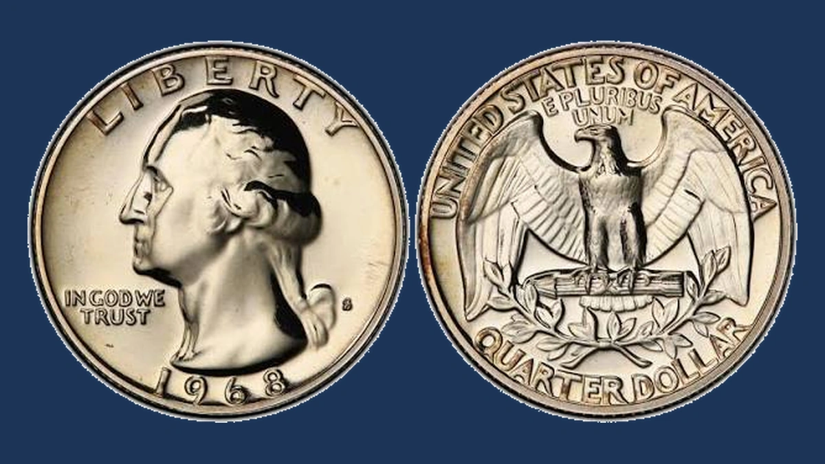 1968 Washington Quarter: Doubled Die Obverse