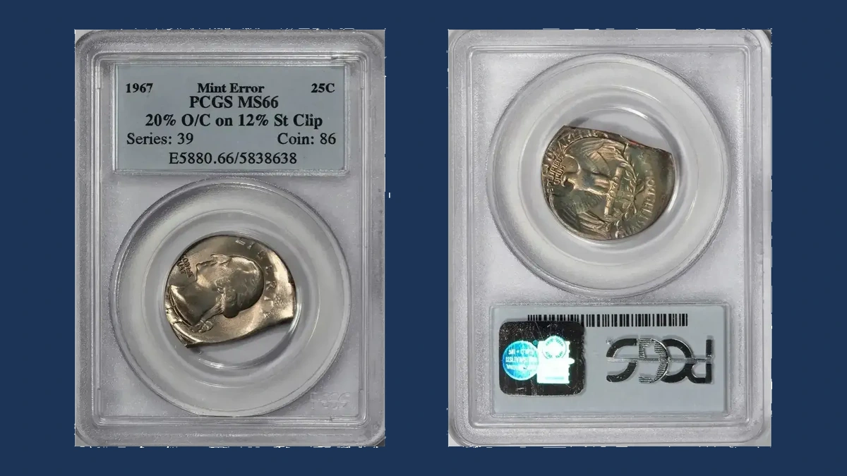 1967 Washington Quarter: Off-Center Strike