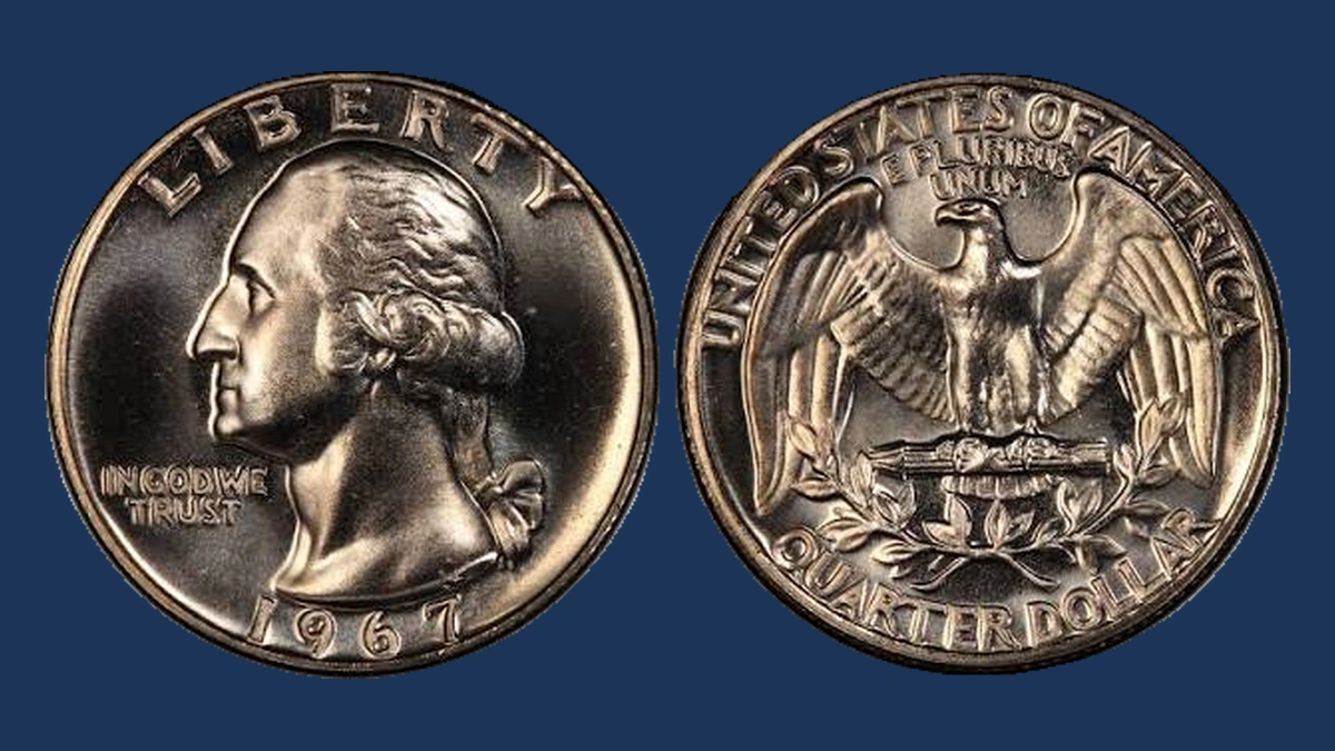 1967 Washington Quarter: Doubled Die Obverse