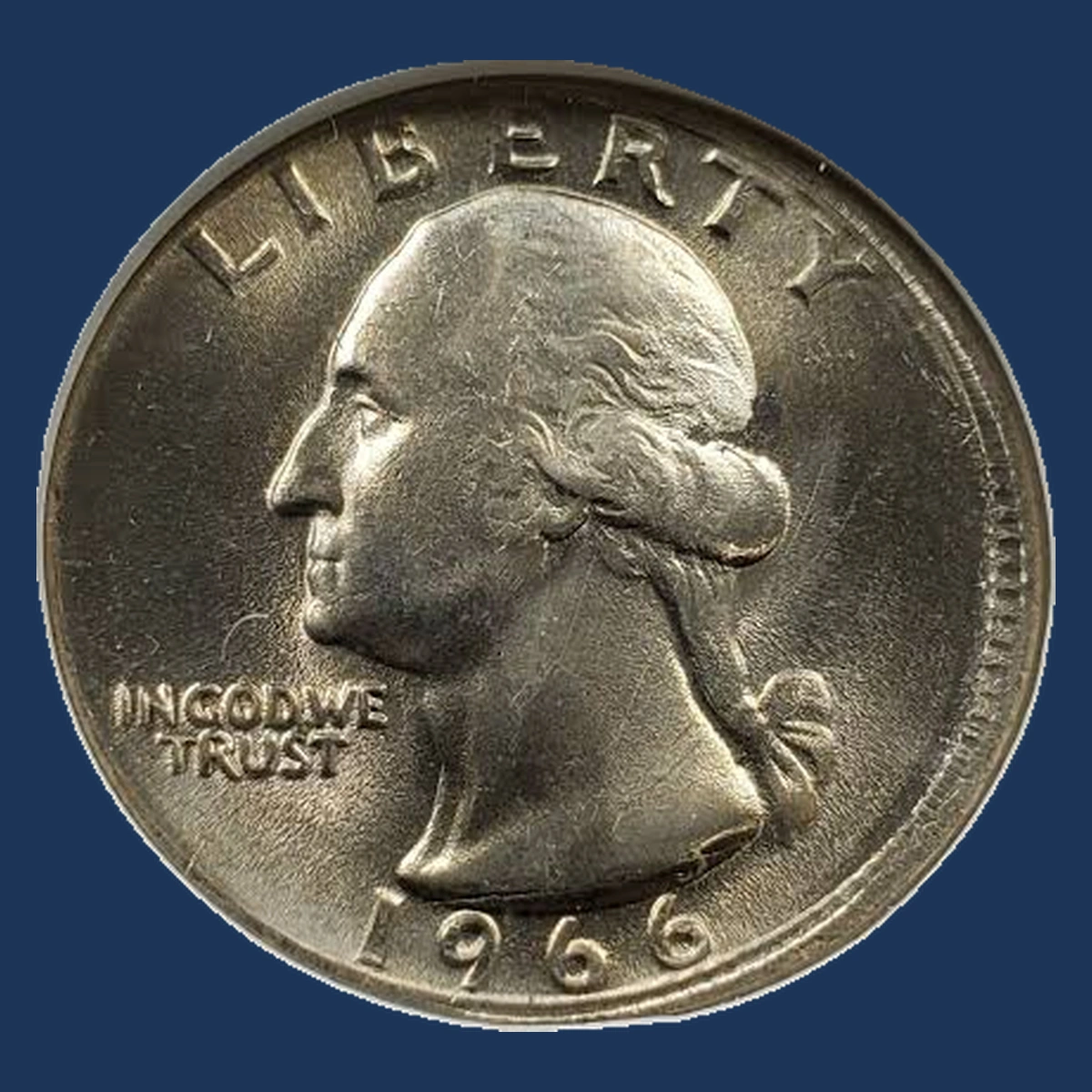 1966 Washington Quarter: Partial Collar