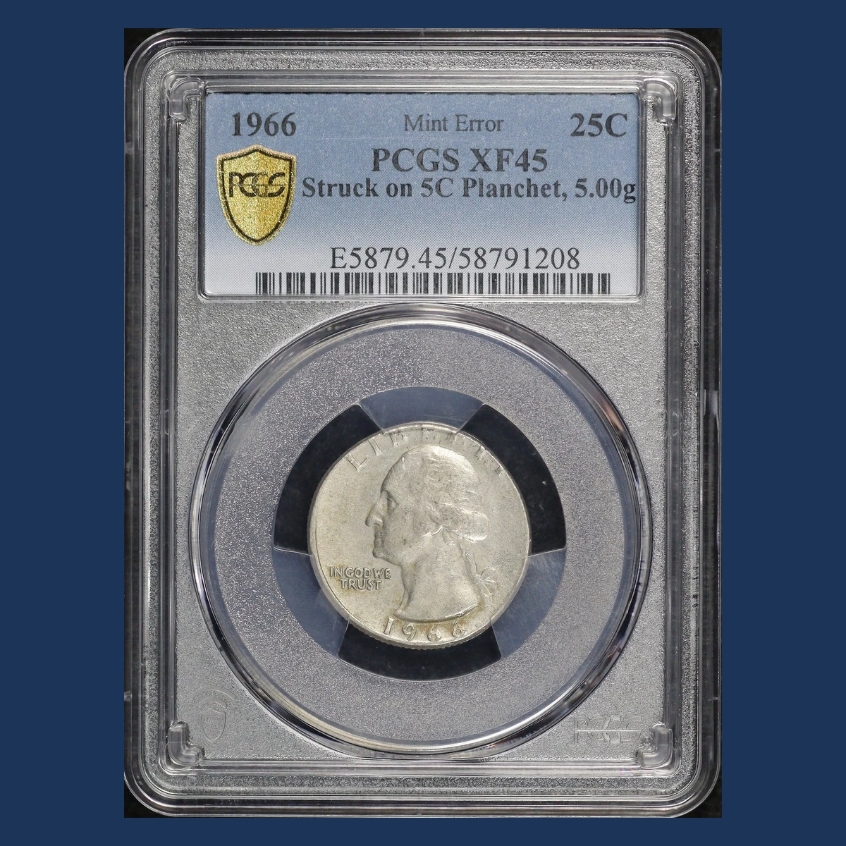 1966 Washington Quarter: Struck on a Five-Cent Planchet
