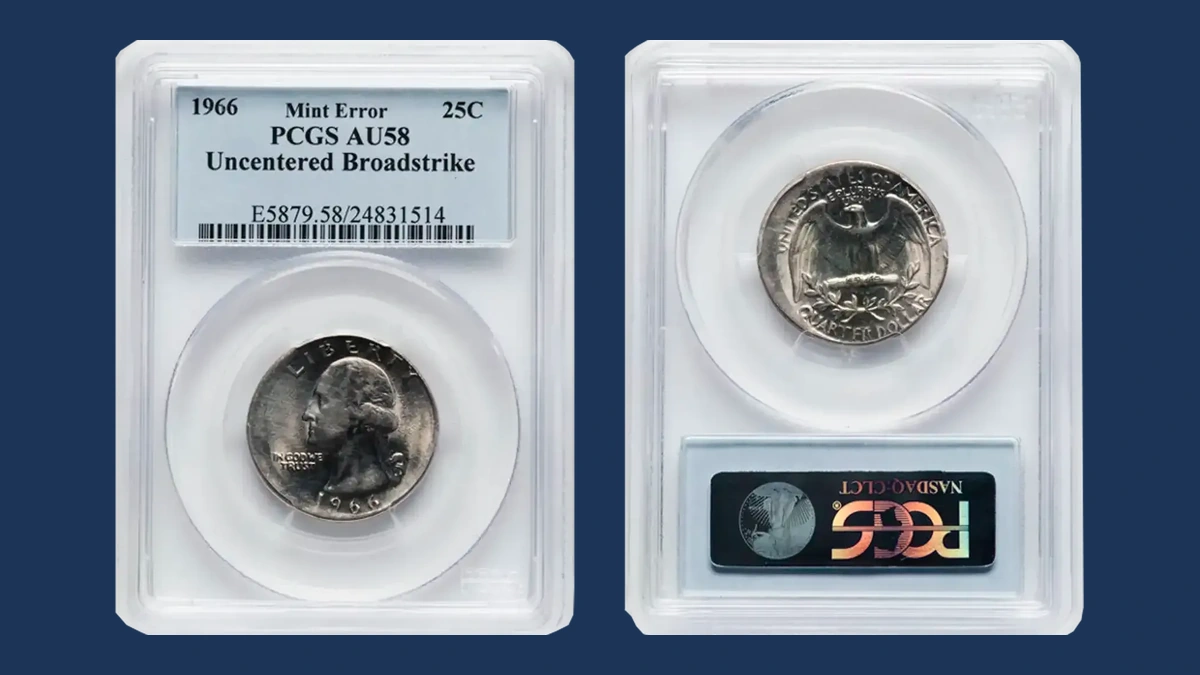 1966 Washington Quarter: Uncentered Broadstrike