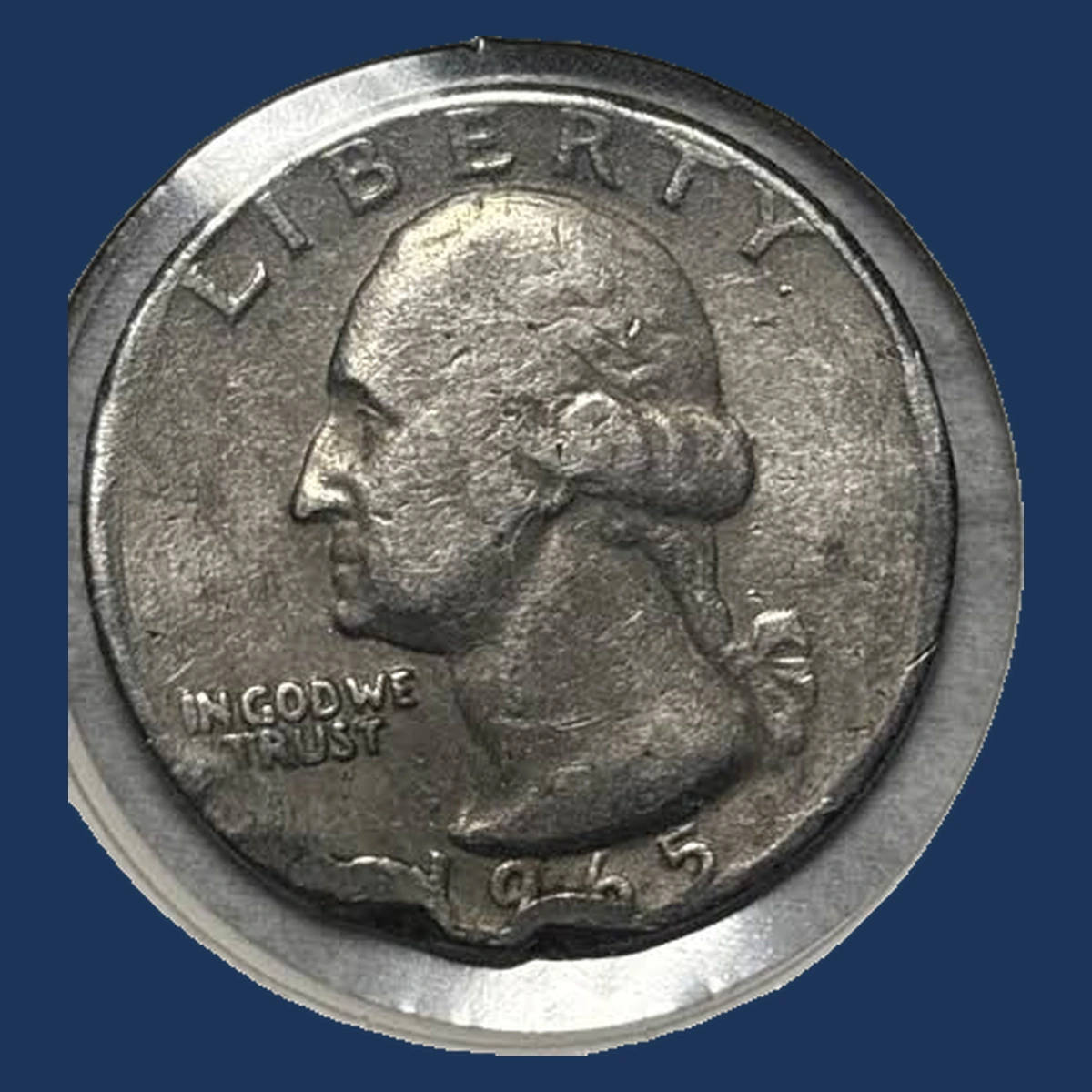1965 Washington Quarter: Clipped Planchet