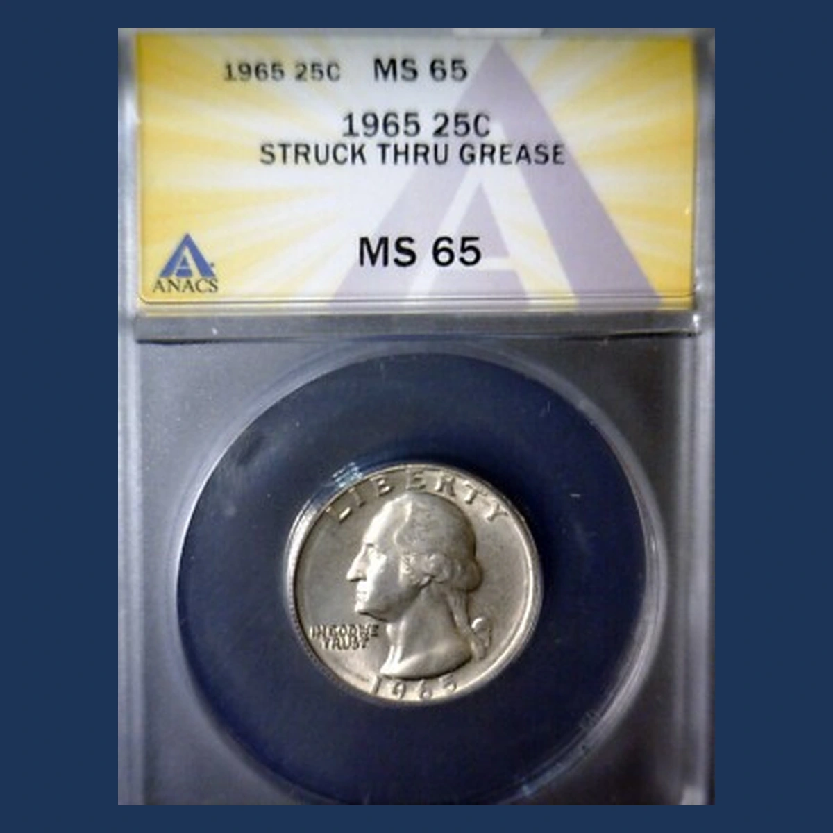 1965 Washington Quarter: Struck-Through Error