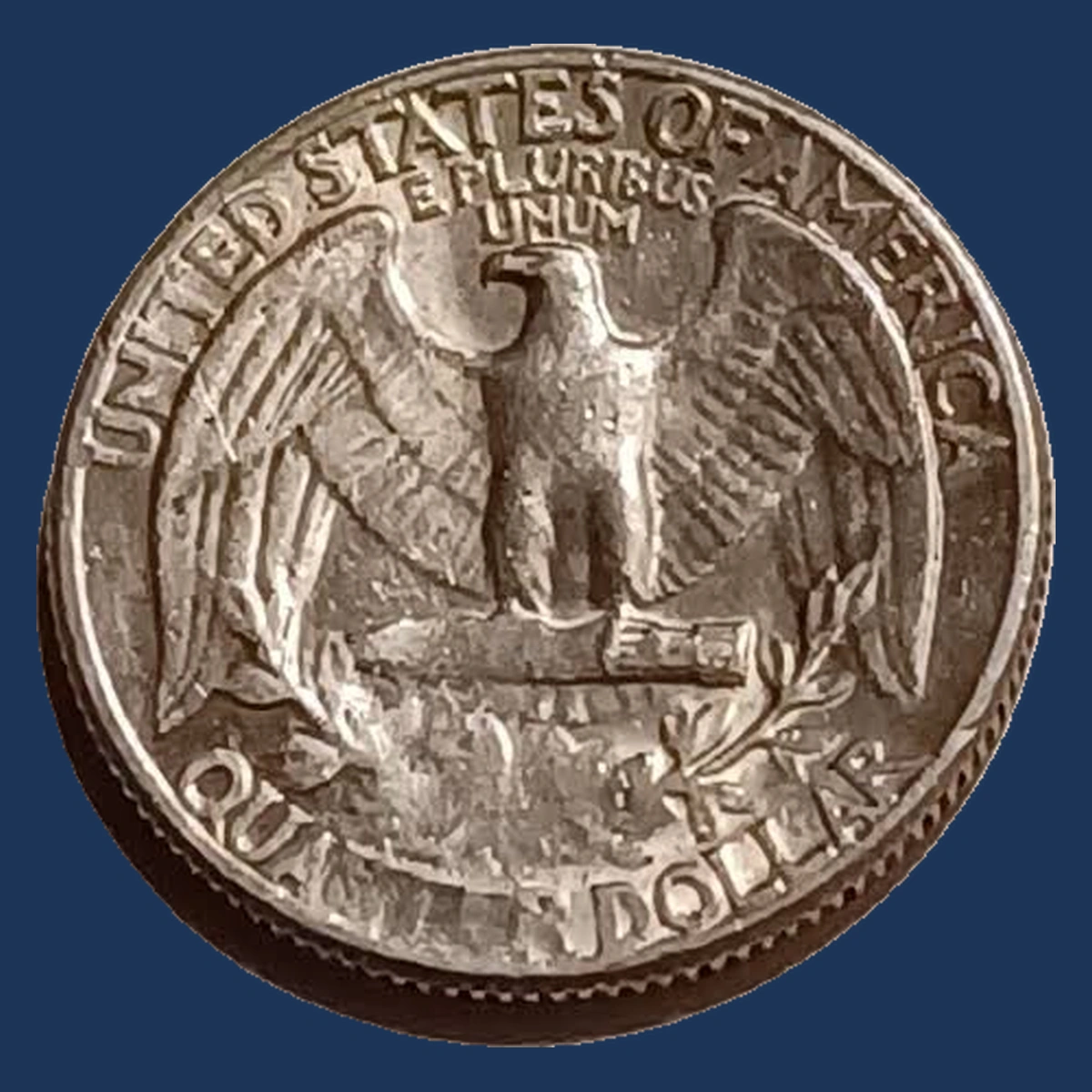 1964 Washington Quarter: Deep Reverse Struck-Through