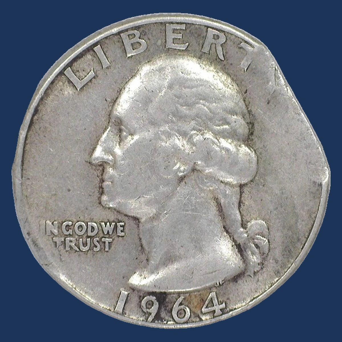 1964 Washington Quarter: Straight-End Clip