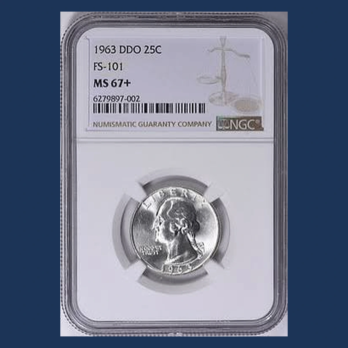 1963 Washington Quarter: Doubled Die Obverse