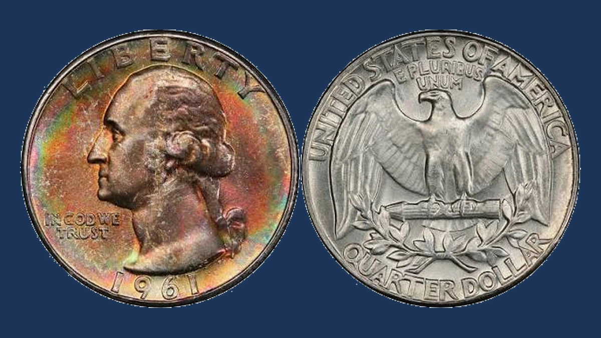 1961 Washington Quarter: Type B Reverse Variety