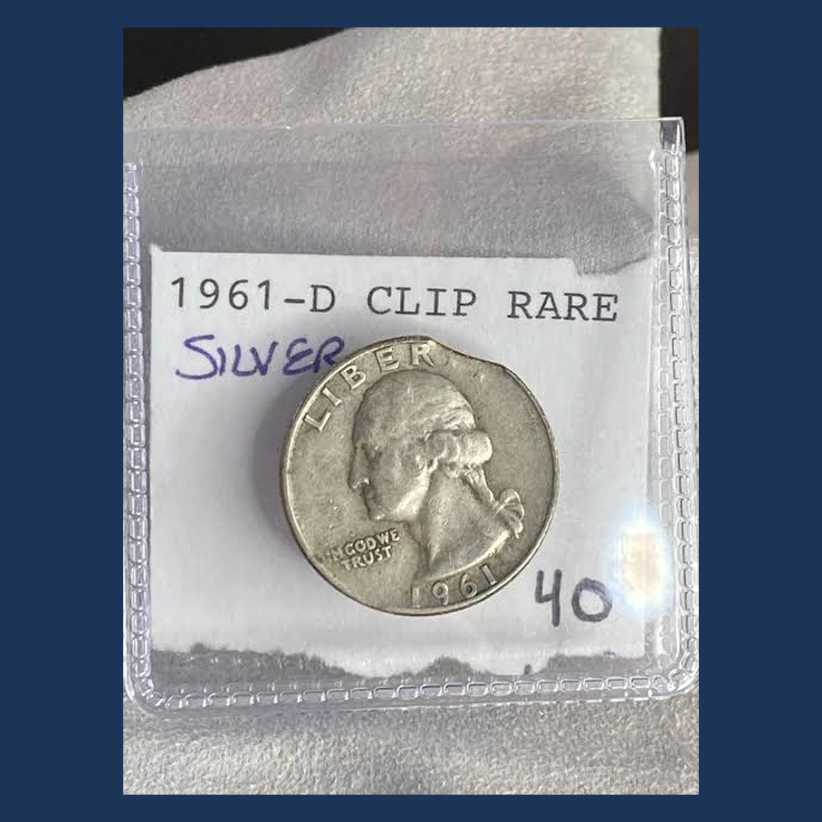1961 Washington Quarter: Clipped Planchet