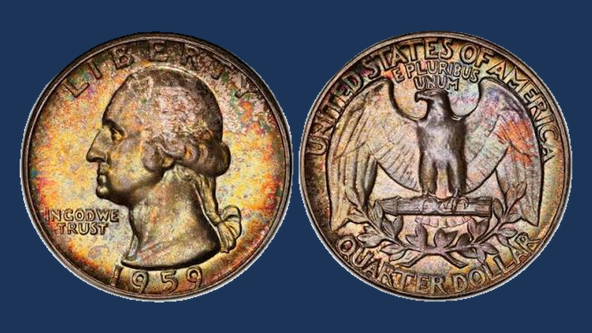 1959 Washington Quarter: Type B Reverse Variety