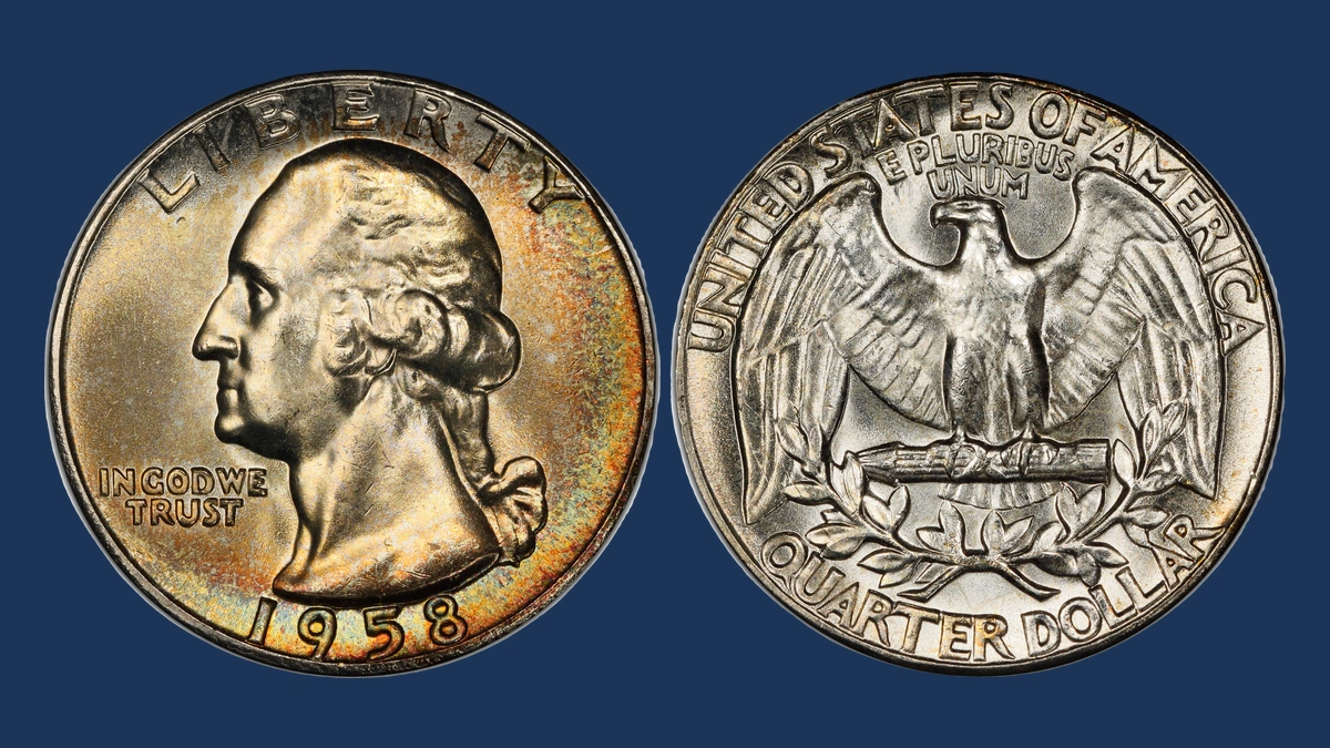 1958 Washington Quarter: Type B Reverse Variety